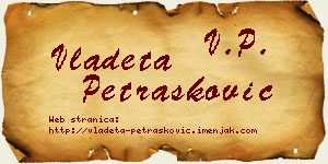 Vladeta Petrašković vizit kartica